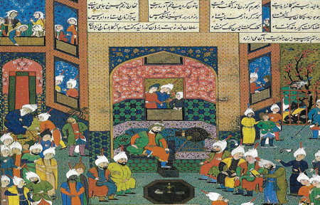 Einzelblatt von Schahname, um ca. 1525 (45cm x 31 cm), Inv.-Nr. I. 5/82. Staatliche Museen zu Berlin - Preußischer Kultur-besitz, Museum für Islamische Kunst